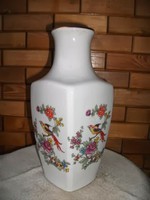  Hollóházi porcelán paradicsommadaras váza 37,5 cm
