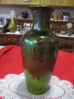 Zsolnay sav mart eozin váza   , 28  cm  , restaurálás szükséges  !