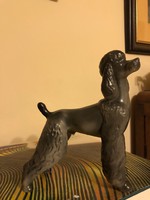 Hollóházi nagyméretű uszkár kutya porcelánfigura ritkaság !