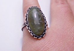 Régi ezüst gyűrű zöld kővel 60-as méret