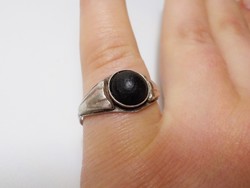 Art deco stílusú ezüst gyűrű fekete kővel 60-as méret