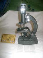 Retro mikroszkóp egy darab limitált kiadású állatos kártyával