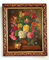 Jenő Gussich - flower still life oil painting