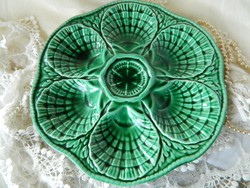 Sarreguemines French green ceramic egg holder