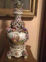 Antik porcelán fedeles váza