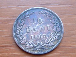 ROMÁNIA 10 BANI 1867 (WATT & CO.) Pénzverde Birmingham #