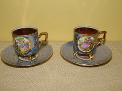 Barokk jelenetes Bavaria kávés csészék párban.