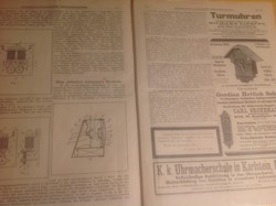 Osztrák magyar monarchiás oras óldalak 1908 hirdetések müszaki leirásokkal 