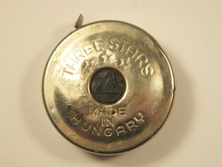 Retro mérőszalag fém centi - Three Stars Made in Hungary - 2 méter - 1960-1970-es évekből 