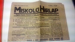 Miskolci Hirlap 1946 augusztus 23 péntek, izgalmas szám!
