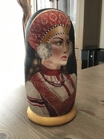 Kézzel festett orosz 5 darabos matrjoska baba