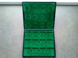 2 tálcás minőségi zöld érmetartó doboz / id 15735/