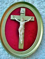 9. Antique, ivory Jesus Christ (7.5Cm), cross, corpus, crucifix, 16cm frame!