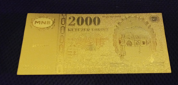 24 kt arany kettőezer forintos bankjegy 