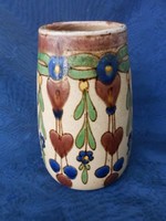 Id.Badár Balázs kerámia cc.1895-1905 népi szecessziós váza.A népi szecesszió atyjától.Ritka dekor.