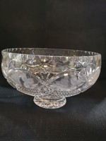 Beautiful grape patterned engraved glass nodule / fruit bowl, flawless