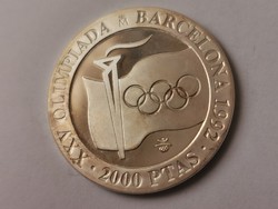 1991 spanyol ezüst 2000 peseta 27 gramm 0,925