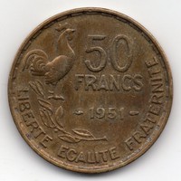 Franciaország 50 francia Frank, 1951