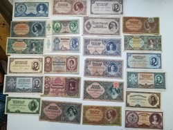 1930-1946 ig 10 pengő -100000 B.-pengő sor LOT