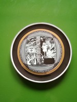 Hollóházi Szász Endre porcelán tányér,falitányér 16 cm
