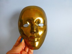 Antik sárgaréz maszk,falidísz