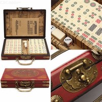 Mini kínai antik mahjong társasjáték angol kézikönyvvel