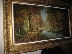 P.Boaud: bowl picture oil - wood fiber, imposing, painting, in a nice frame