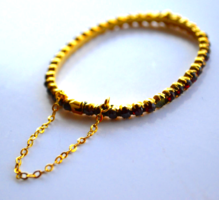 Garnet-stone bracelet, gold-plated
