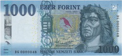 1000 Forint 2017 - DG 0000048 - UNC - Alacsony sorszám