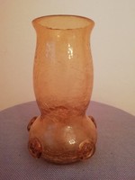 Jegeces retro sárga  üveg váza