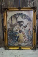 Jézus a gyermekekkel színezett rézkarc, szentkép