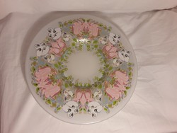 Large ROSENTHAL - Björn Wiinblad stamped painted glass bowl, elegant table centerpiece