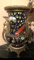 Fischer J főnix madaras bronz fogantyus váza