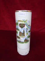 Német porcelán  váza, magassága 18 cm, Wien címerével és nevezetességeivel. Vanneki!