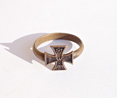1915-ös vaskeresztes réz gyűrű