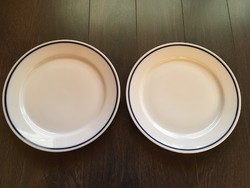 Zsolnay retro kék csíkos lapos tányérok