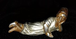 6.5 cm Tall Art Nouveau Hand-Painted Copper Arab Figurine