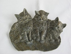 Három cica macska fém fali dísz
