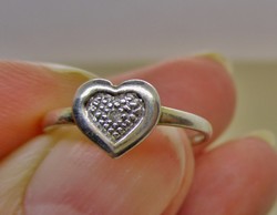 Nagyon szép ezüst kisujj gyűrű picike gyémánttal