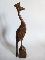 Ritka retro,vintage fa madár figura,kazuár