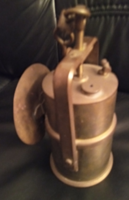 Bányász  réz karbid lámpa Recskről, 1,8 kg 
