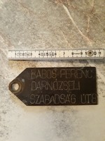 Old copper bicycle nameplate