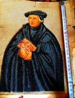 Antik gyöngygoblein kép Luther Mártom korabeli ábrázolása