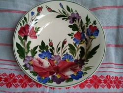 Városlőd, Pannónia felirattal kézzel festett virágokkal kerámia fali tányér!