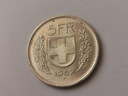 1967 svájci ezüst 5 frank 15 gramm 0,835
