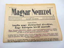 Anglia nagy történelmi tévedése, hogy Európán kívül maradt     - Magyar Nemzet 1943 június 23. 
