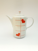 Alföldi szívecskés kávéskanna teáskanna kávés teás kiöntő kanna - szív mintás - retro porcelán