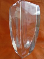 Full full art deco ollóm kristály váza az 1930-40 évek körüli  brutális súllyal hibátlan