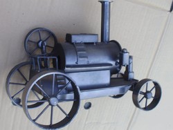 Gőzgép modell vas makett kb 22cm Loft industrial Ipari vintage