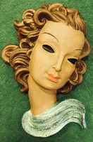 Goldscheider Art-Deco női fali maszk,Adolf Prischl /1937 körül /  terve alapján